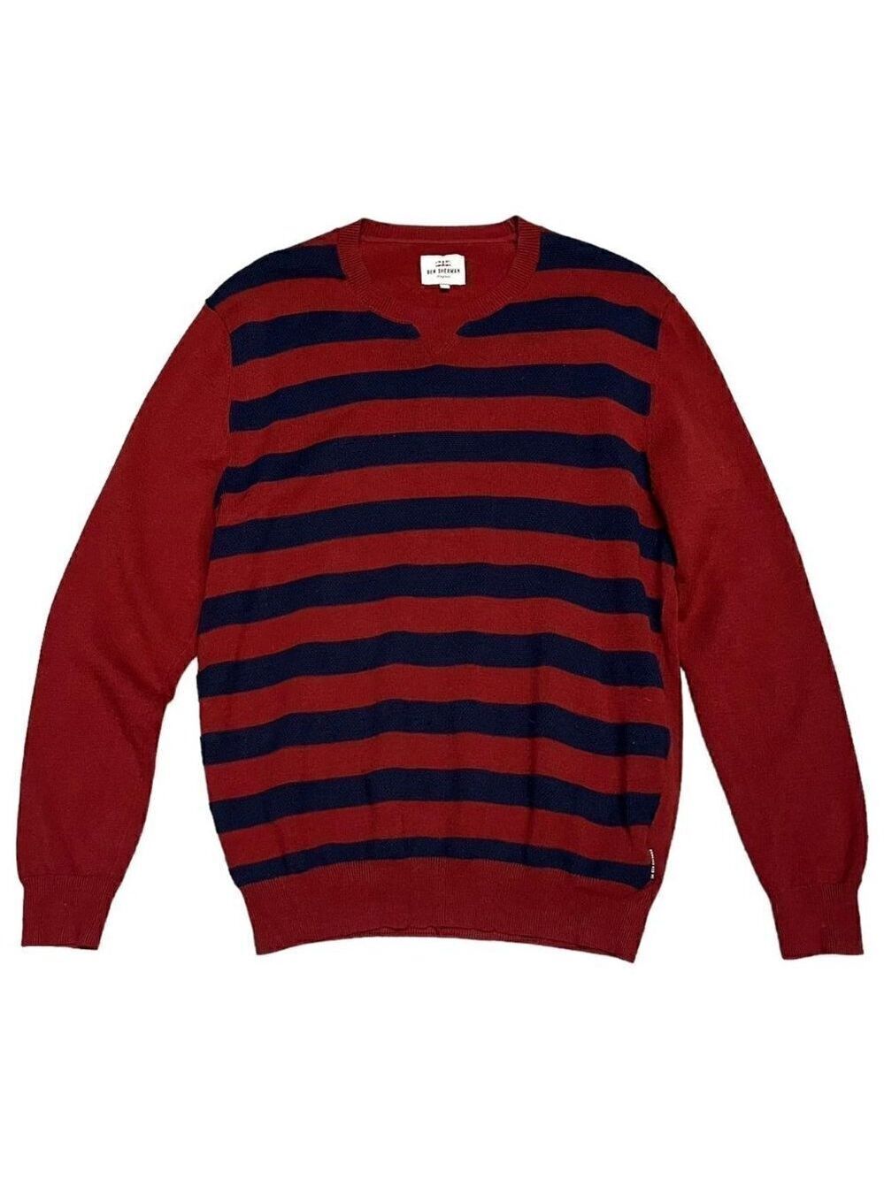 Ben Sherman Striped Luxury Designer Knit Casual Mens Sweater - Mens Medium
